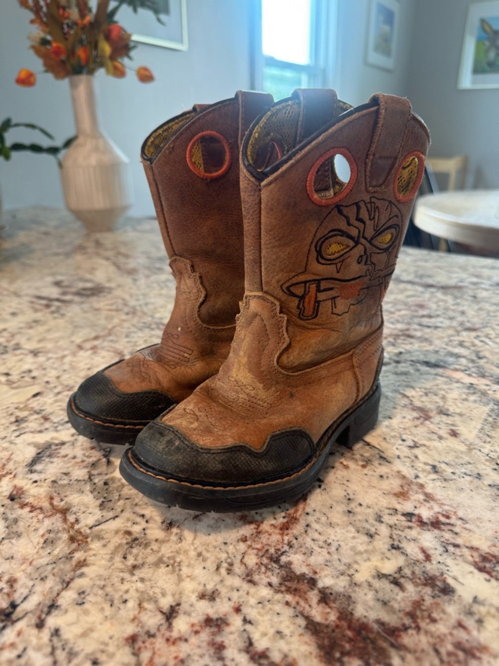 Boys Cody James Skull Work Boots Size 9D